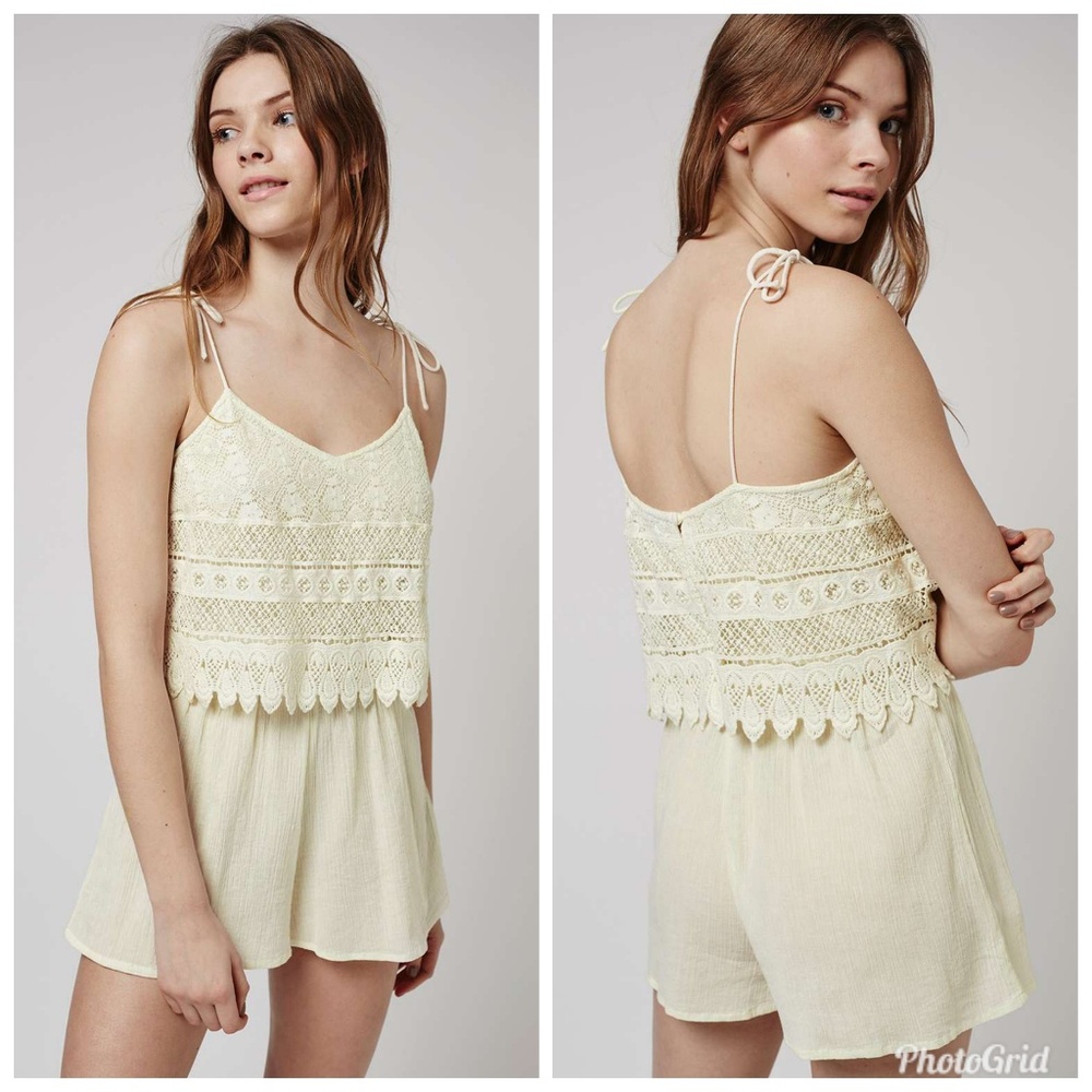 TOPSHOP Crochet Layer Romper